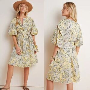 Anthropologie floral dress new size lg no belt
